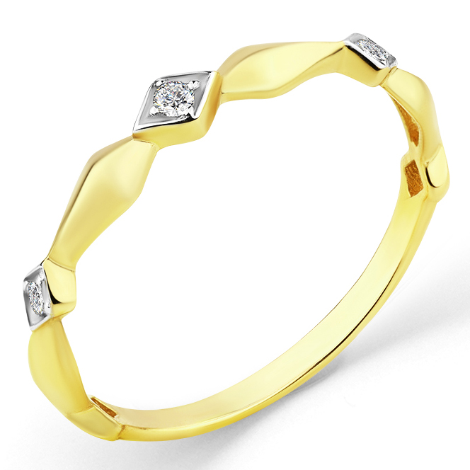 Кольцо, золото, фианит, 1000397